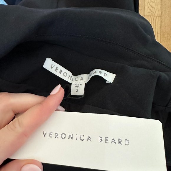 Veronica Beard Scuba Hadley Moto Jacket Sz 2 Black Wrinkle-resistant Stretch - Picture 4 of 10